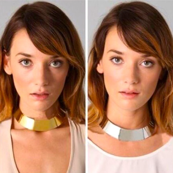 BRAND NEW MINIMALIST GOLD SILVER EGYPTIAN CHOKER COLLAR NECKLACE - Picture 2 of 5